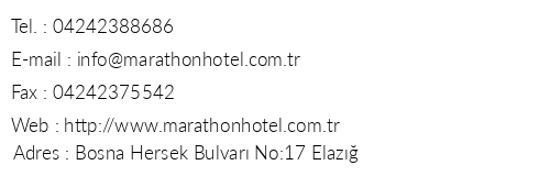 The Marathon Hotel telefon numaralar, faks, e-mail, posta adresi ve iletiim bilgileri